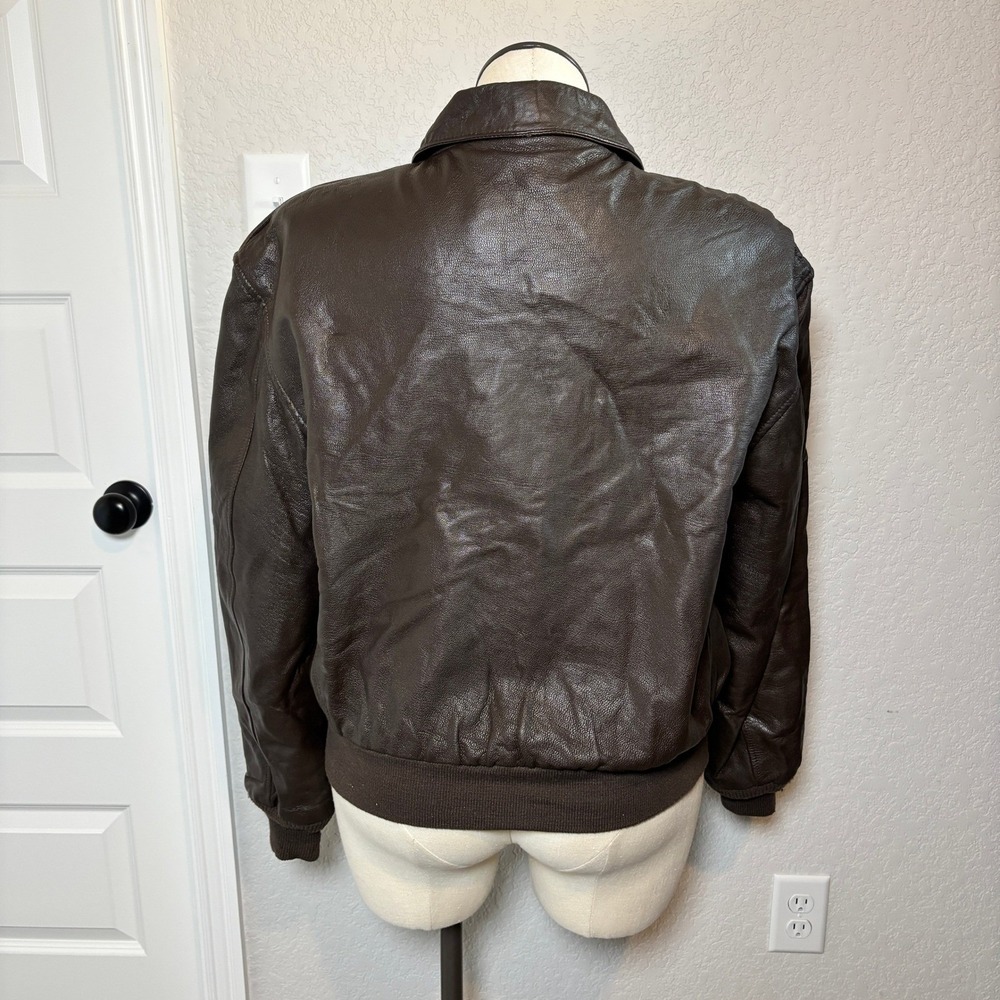 Cooper‎ Type A2 Gents Genuine Goatskin Leather Bomber Flight Jacket Size 46R Brn - Picture 3 of 15